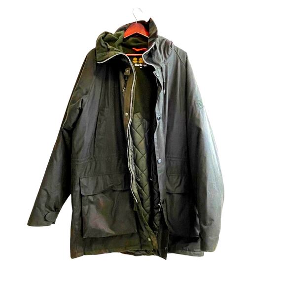 Barbour Ben Fogle Greendale Wax Jacket Sage XXL | Quilted Liner | Men’s XXL - Picture 4 of 13